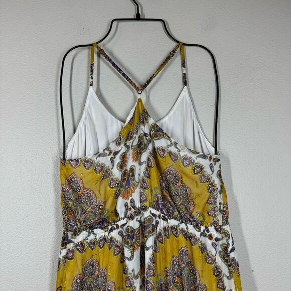Anthropologie Akemi + Kin Mustard Medallion Paisley Print Maxi Dress Boho Small - Picture 6 of 9